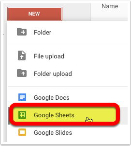 Step 1 - Create a new Google Sheet