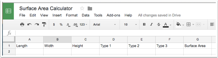 Step 2 - Set up your spreadsheet