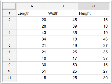 Step 3 - Input your dimensions